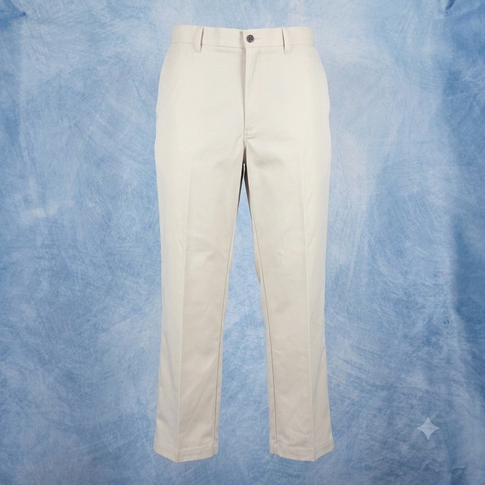 Callaway Mens Golf Pants 36x30 Beige Khaki Performance Flat Front Trousers